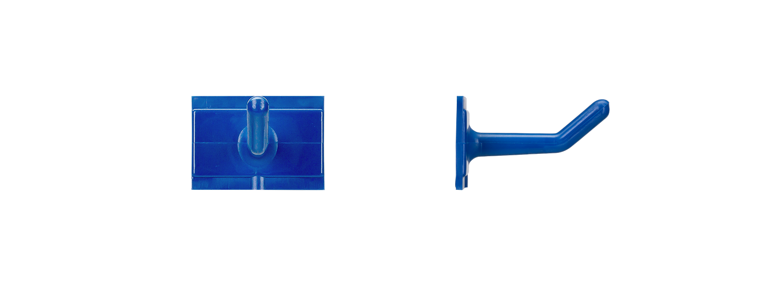 Haken für Wandschiene blau