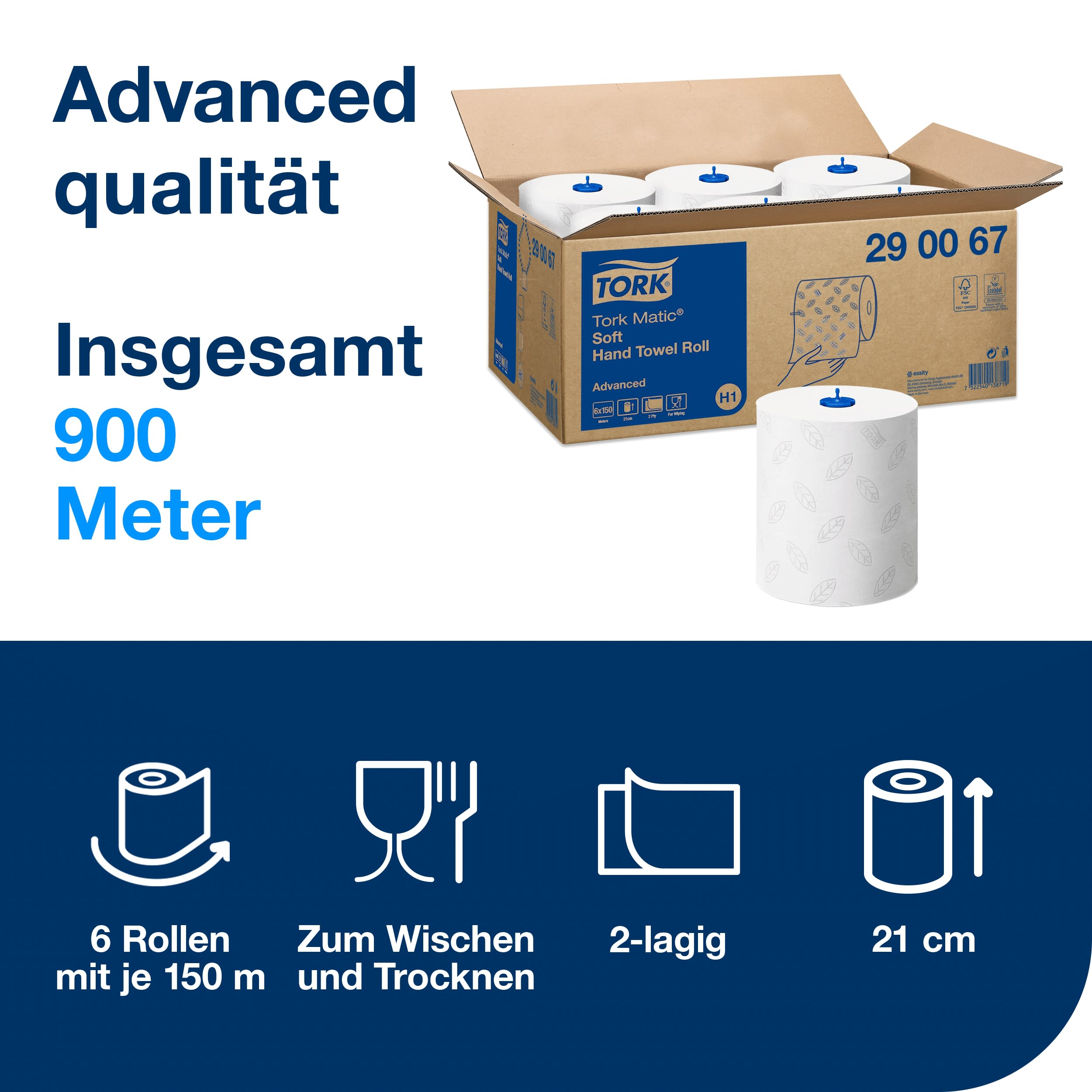 Tork Matic weiches Rollenhandtuch Advanced 2lg