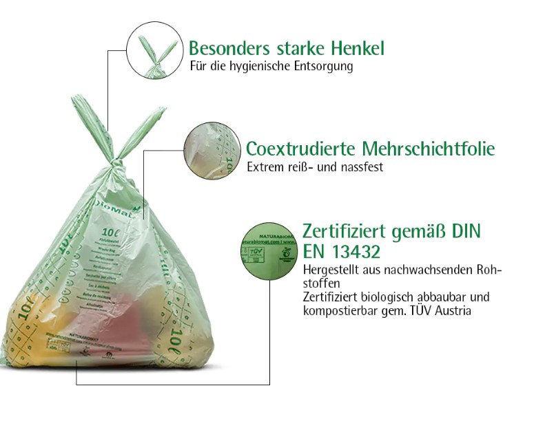 Bioabfallbeutel 10L mit Henkel