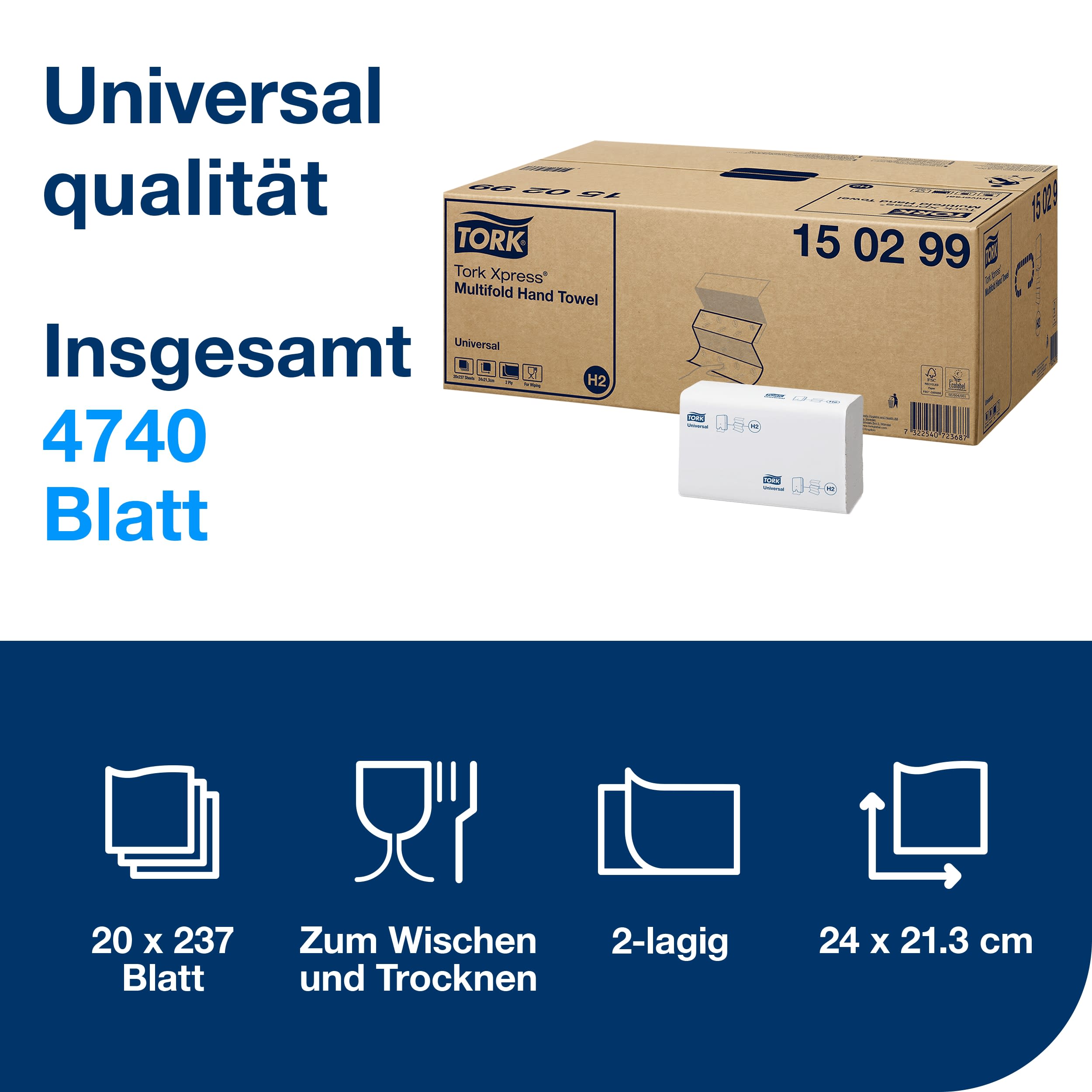 Tork Xpress Multifold Handtücher 2lg