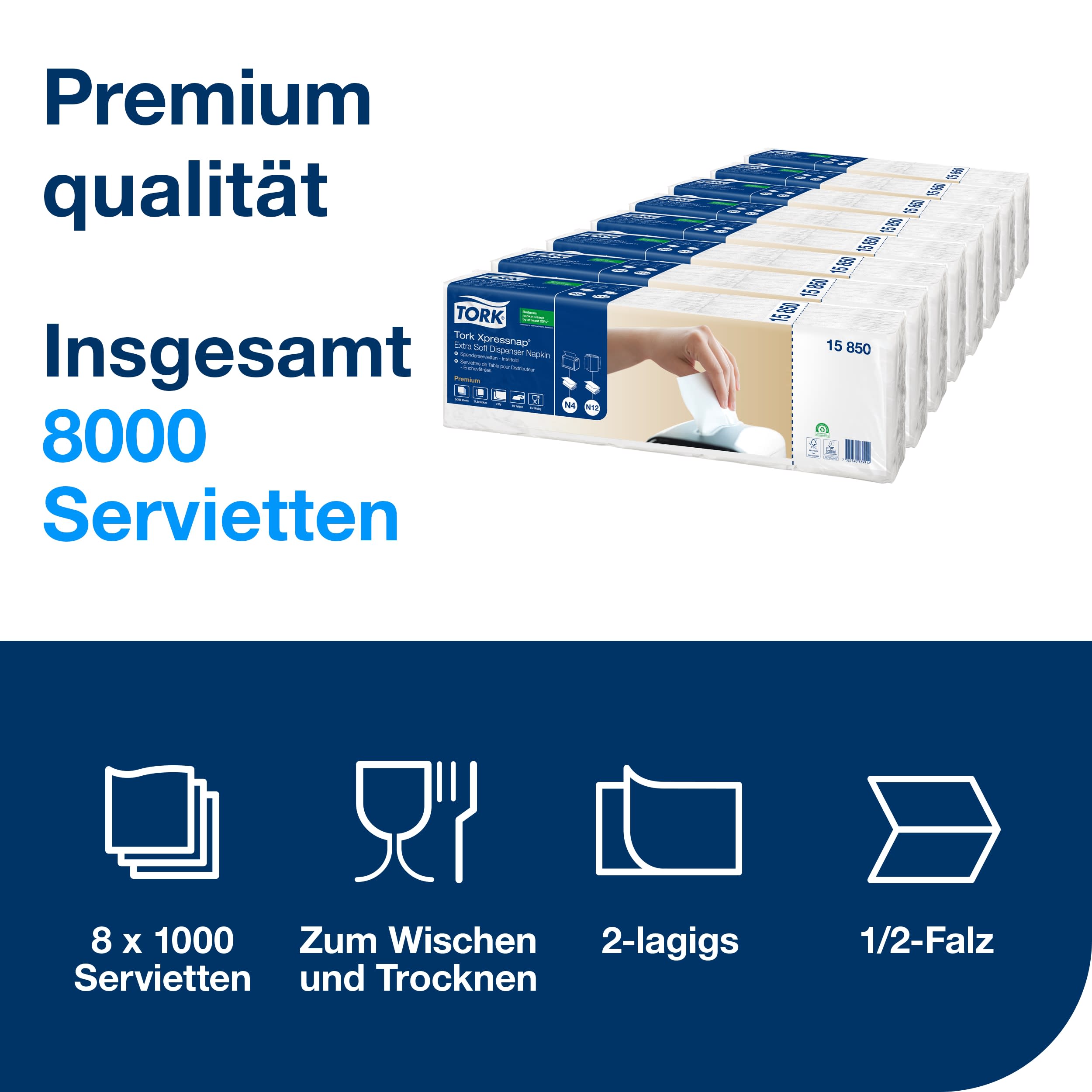 Spenderservietten Premium Interfold 2lg