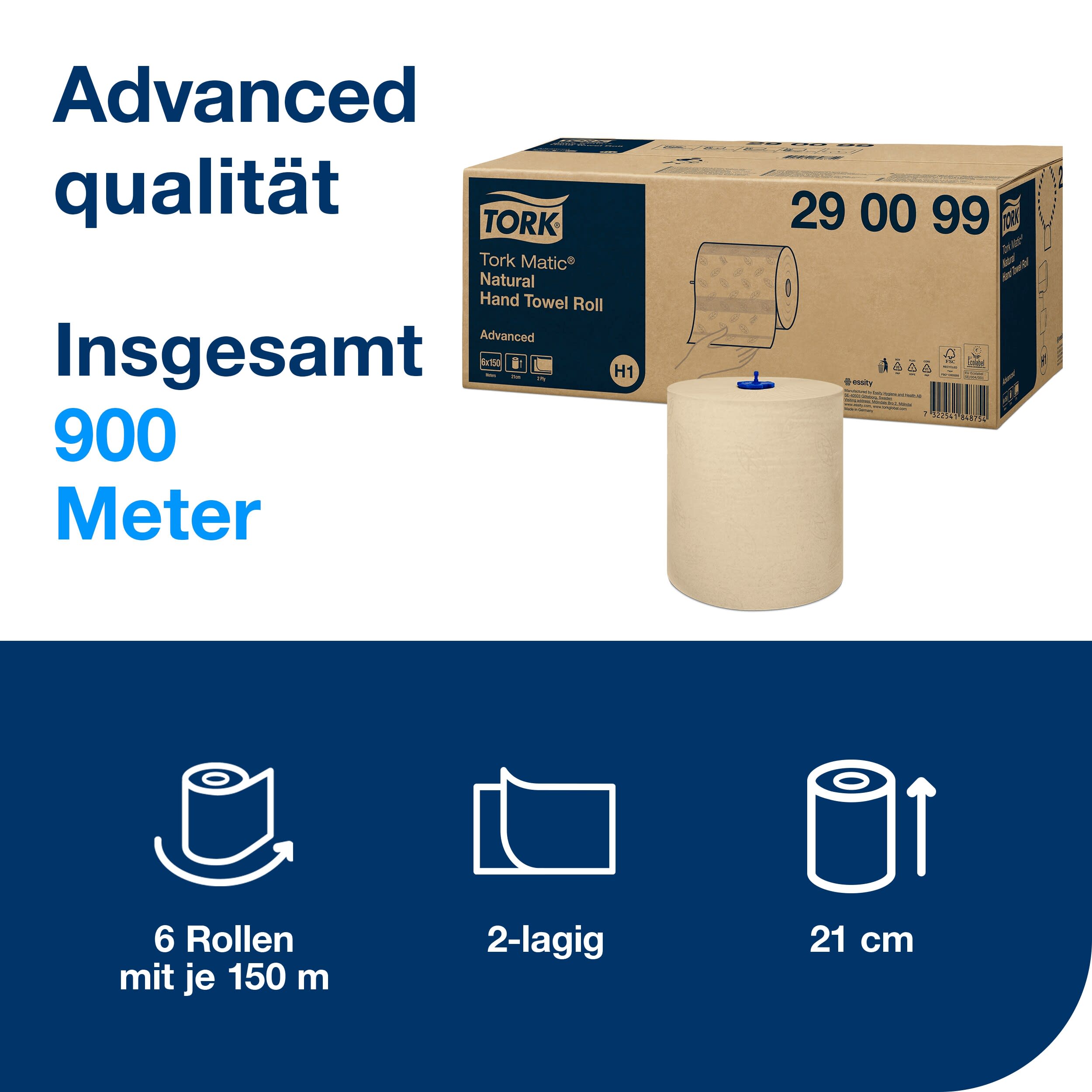 Tork Matic Natur Rollenhandtuch 2lg