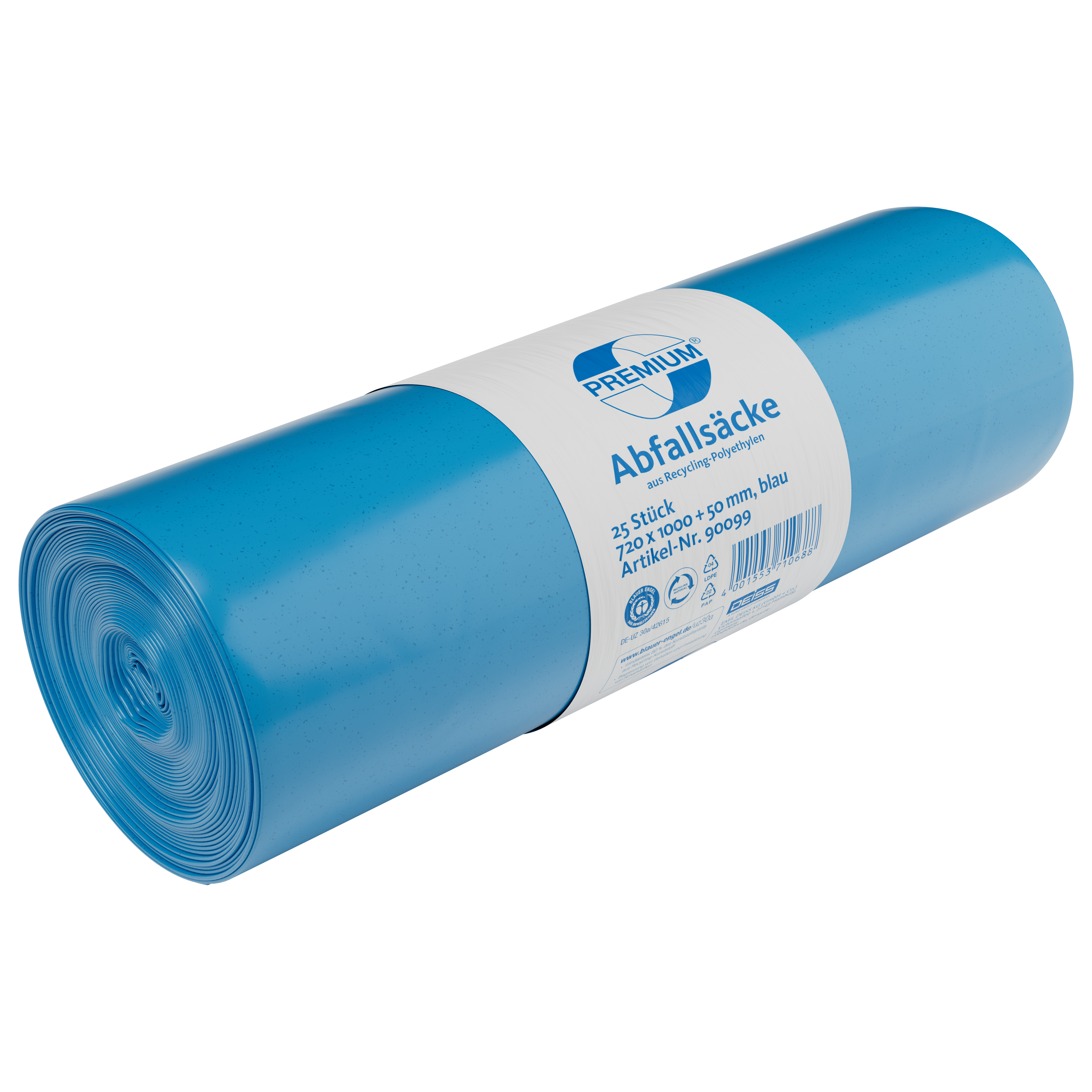 Müllsack 120L blau mit Zugband