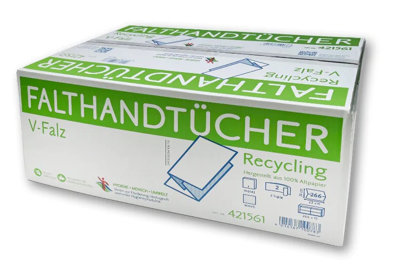 HMU Falthandtücher V-Falz recycling 2lg
